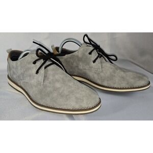 EliteLand Men's US 9.5 Gray Leather Lace-Up Oxford Shoes